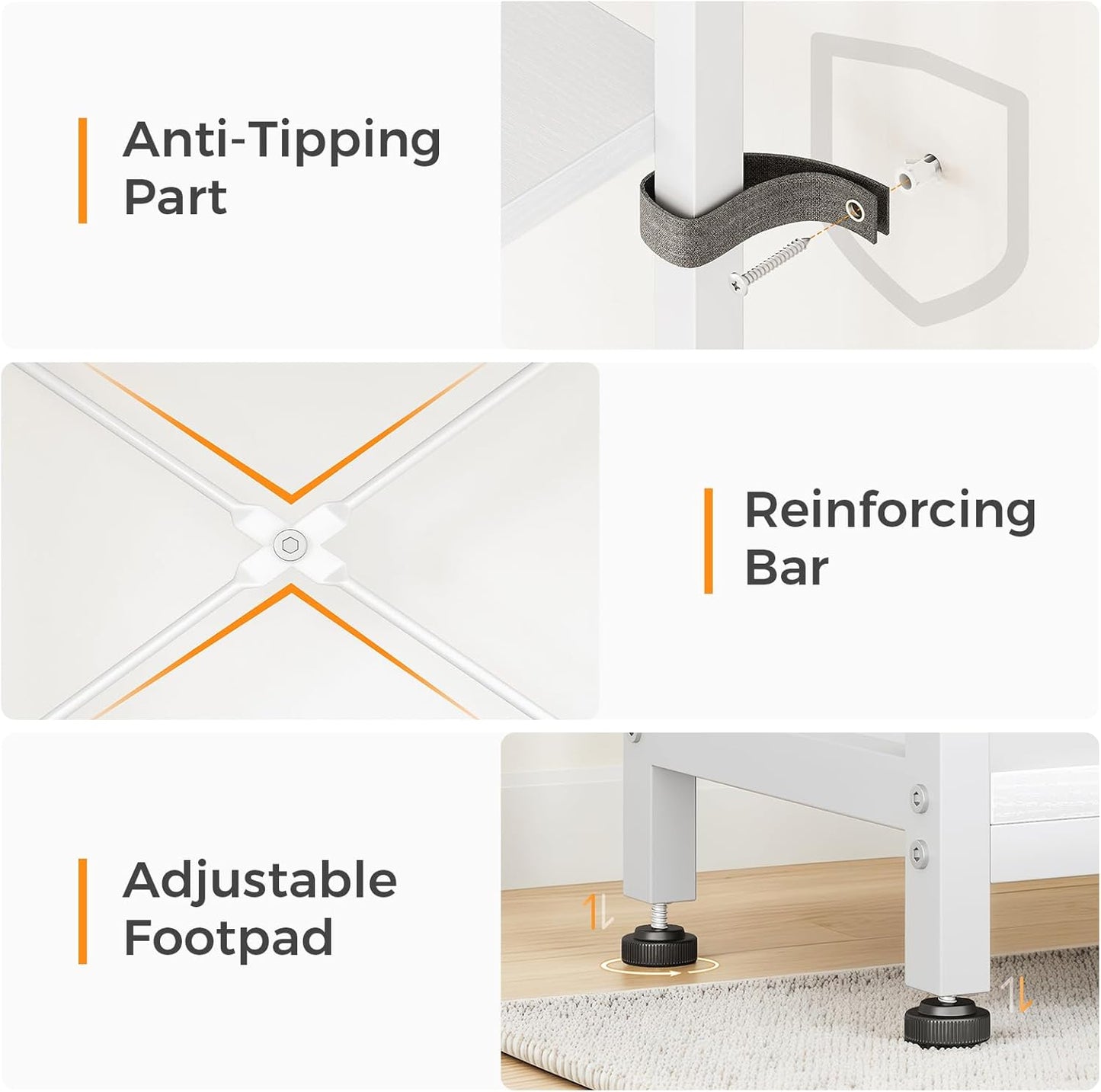 Casaottima Corner Bookshelf 5 Tier, 57 Inches Reversible Book Shelf for Living Room, Industrial Wooden Bookcase with Open Shelves and Metal Frame for Bedroom, Home Office, Kitchen, White