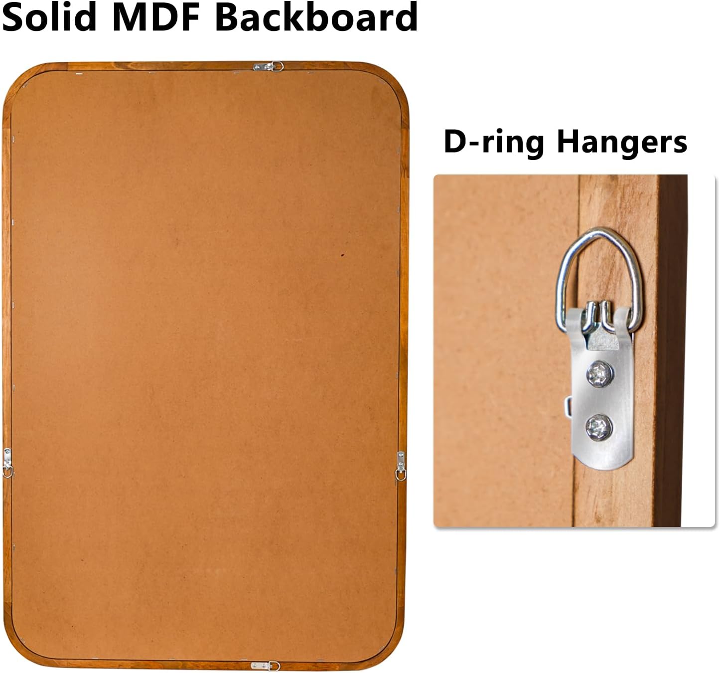 WallBeyond Wood Mirrors for Bathroom, 30x40 Inch Wooden Frame Wall Mirror Farmhouse Wall Mounted Rectangle Mirror for Vanity (Horizontal/Vertical)