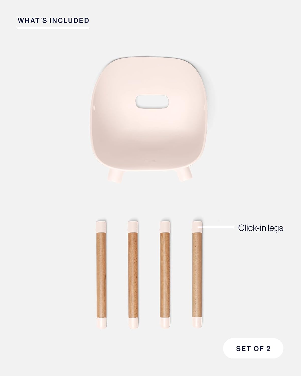 Lalo The Play Chair, Wooden and Non-Toxic Plastic Kids and Toddler Chair - Sturdy Bucket Seat and Easy to Clean Kids Chair with up to 200 lb. Weight Capacity, Set of 2 - Grapefruit