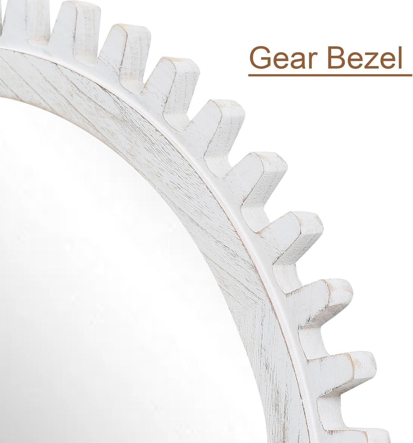 ULIKE Round Wood Mirror, 24 Inch Rustic Farmhouse Circle Mirror with Wooden Frame, Mordern Wall Decor for Bathroom Nursery Bedroom Living Room Entryway, White