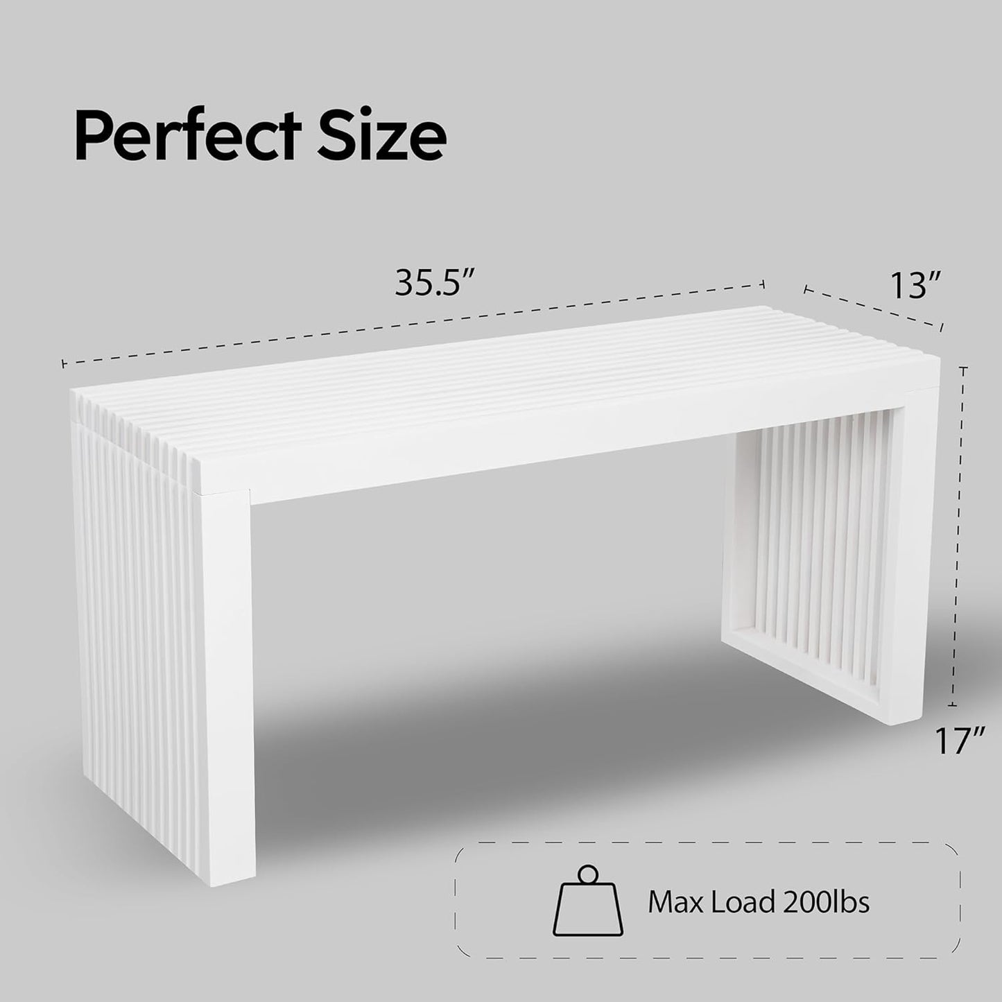 SWEVEN Bamboo Natural 36 inch Wooden Bench, Small Wood Benches for Entryway, Living & Dining Room, Kitchen, Bedroom, Bathroom, Hallway, Front Door Indoor & Outdoor Patio Use, Mid Century Modern Decor