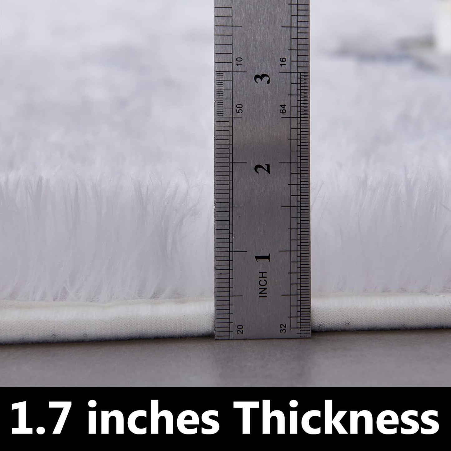 FJZFING White Round Rug Ultra-Soft Plush Modern 4x4 Circle Area Rug for Kid's Bedroom, Fluffy Shag Circular Rug for Nursery Room, Non-Slip Home Decor Cute White Carpet for Teen's Room