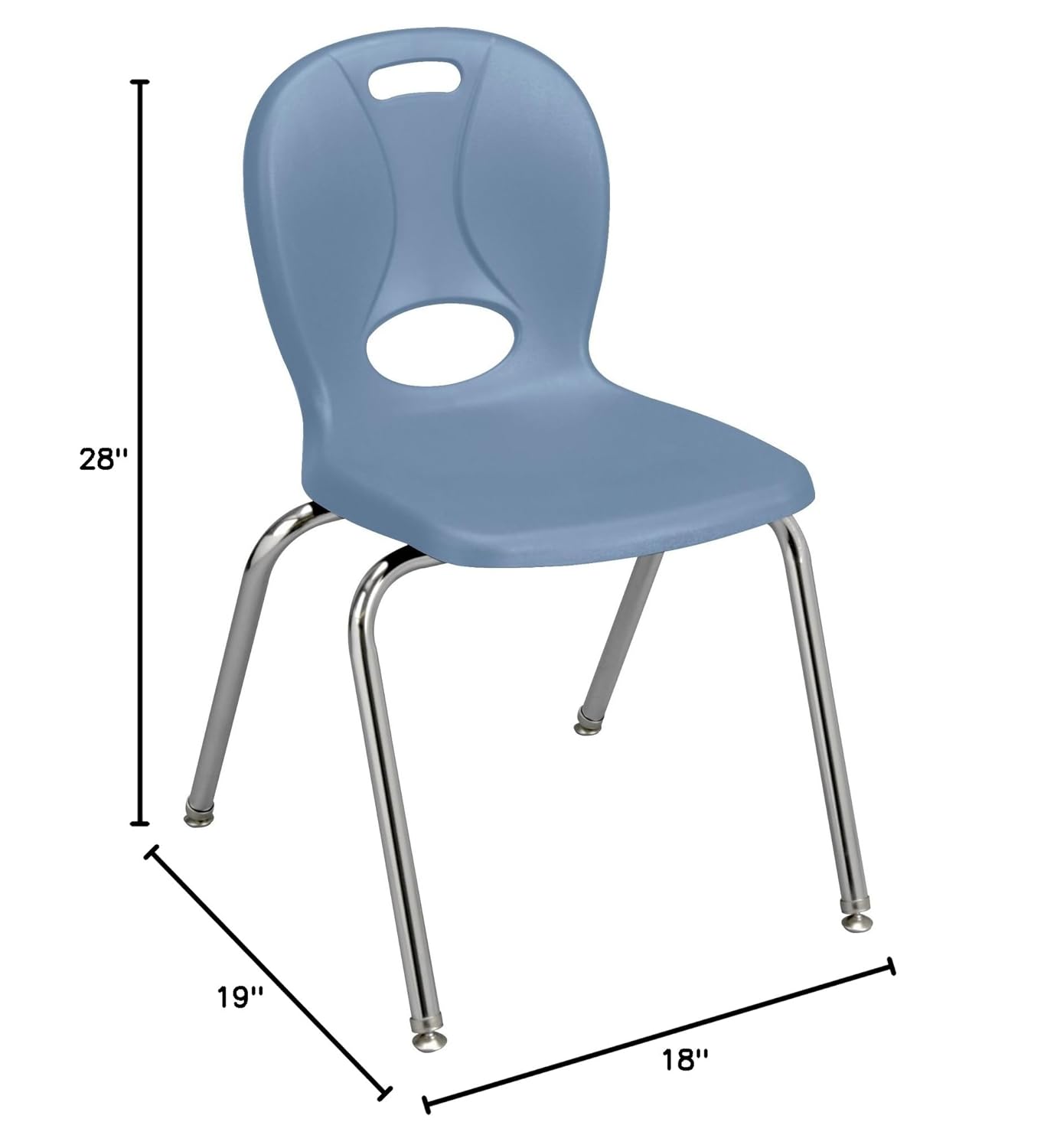 Learniture LNT-116-CSW-SB Learniture Structure Series Stackable School Chairs for Classroom, 16" Seat Height, Blue, Pack of 4