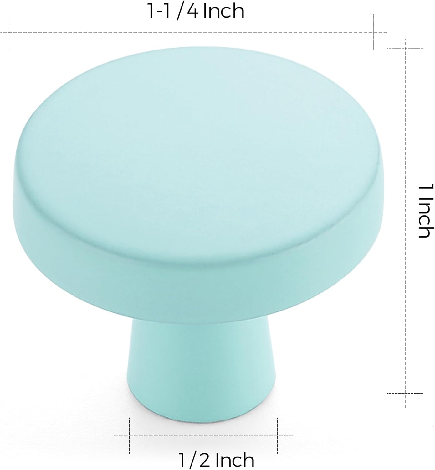 Ravinte 10 Pack Drawer Pulls 1-1/4 Inch Green Kitchen Cabinet Knobs Solid Round Dresser Handles for Simple Cupboard Hardware