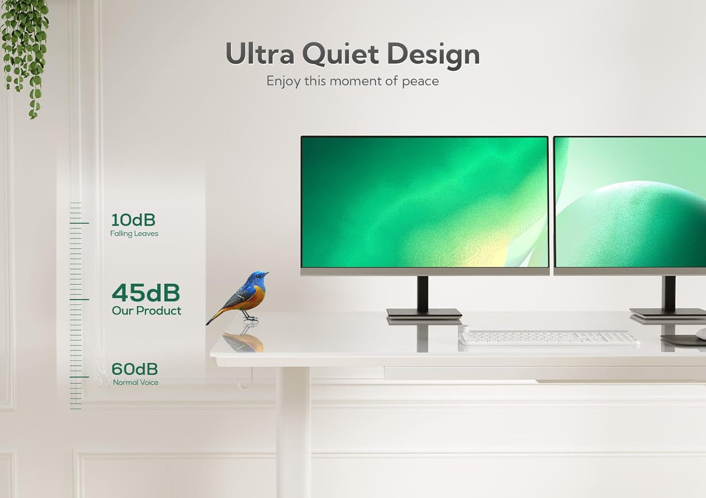 INNOVAR Glass Standing Desk with Drawers, 55×27.6 Inch Adjustable Stand Up Desk Quick Install Home Office Computer Desk, Super White