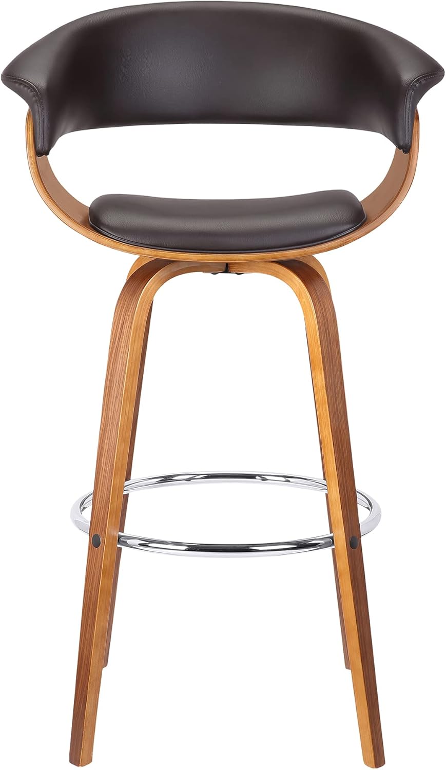 Armen Living Julyssa Mid-Century Swivel Counter Height Barstool, 26", Brown