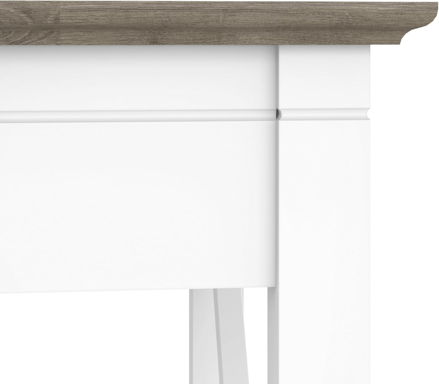 Bush Furniture Key West Small End Table with Storage | Modern Farmhouse Accent Shelf for Living Room in Pure White and Shiplap Gray