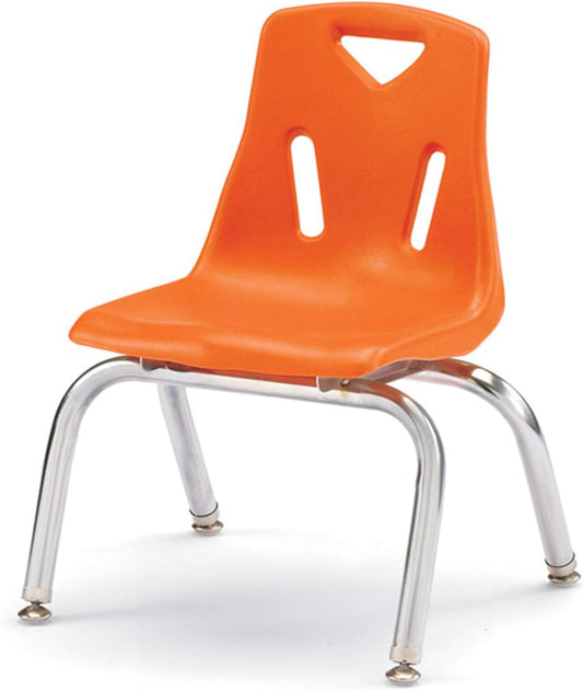 Jonti-Craft Berries 8148JC1114 Stacking Chair with Chrome-Plated Legs, 18" Height, Orange