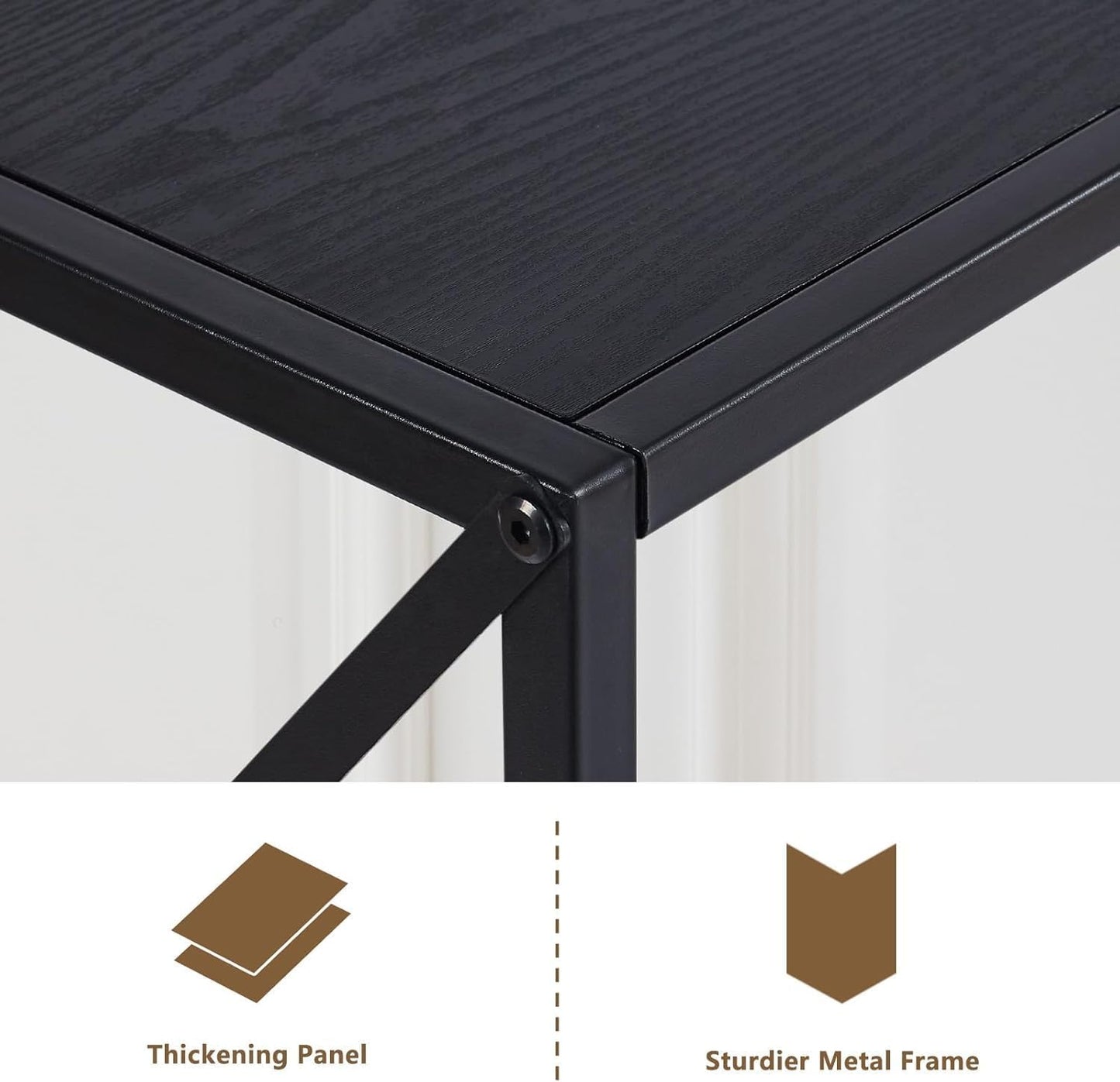 Wimarsbon Console Table,Multifunctional Sofa Side Table with Shelves,Behind Couch TV Tables with Metal Frame,Accent Display Stand for Hallway,Entrance (41.9" 2-Layer Black Frame)