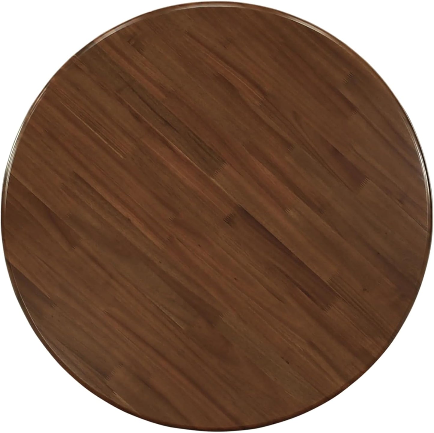 East West Furniture ANDA3-AWA-27 3 Piece Dining Room Table Set Consists of a Round Kitchen Table with Pedestal and 2 Polyester Fabric Parson Chairs, 36x36 Inch, Antique Walnut