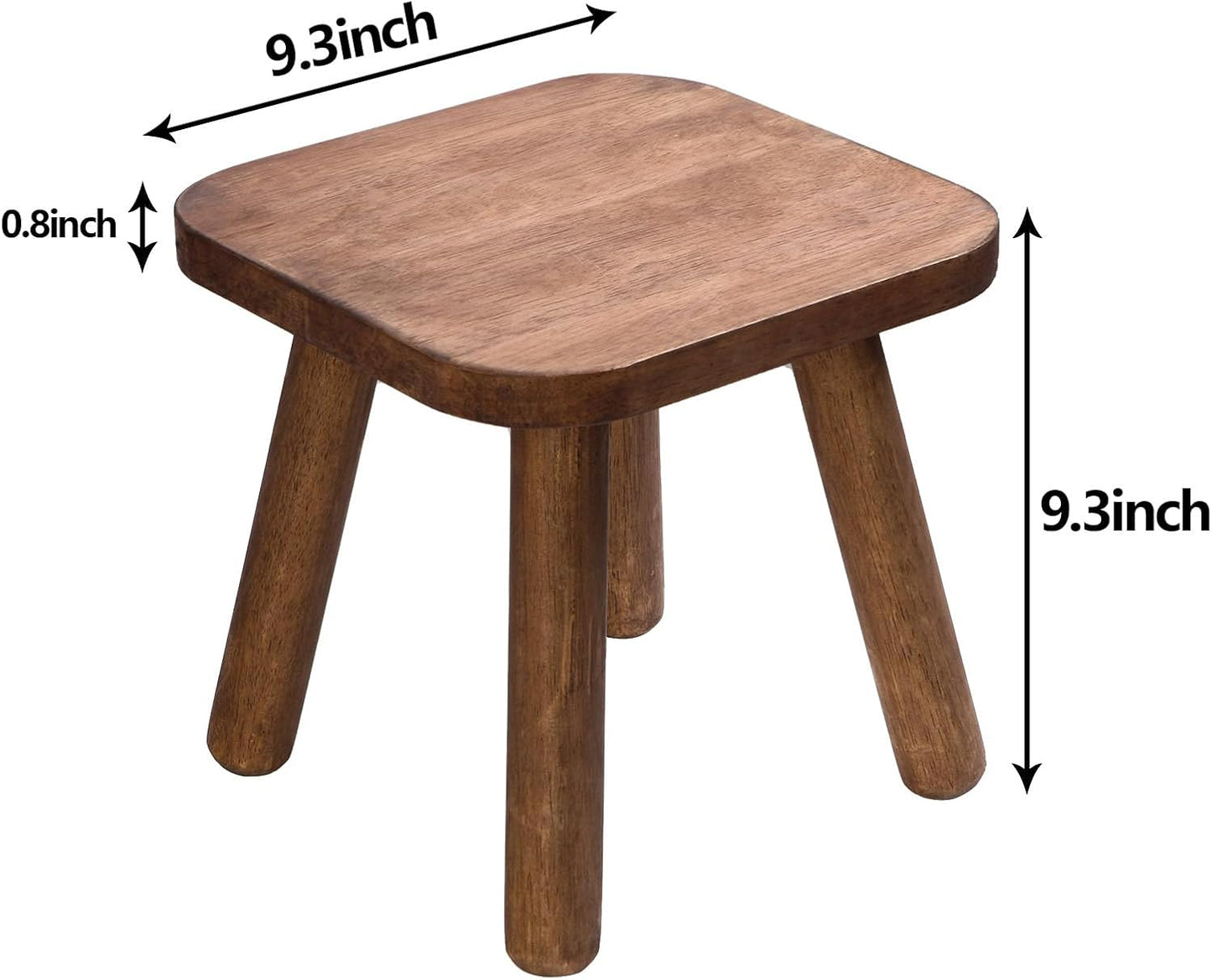 Wooden Step Stool for Adults Step Stool for Toddlers Plant Stool Small Wooden Stool with Four Detachable and Assembled Legs Nicely Balanced (Classic 9.3inch)
