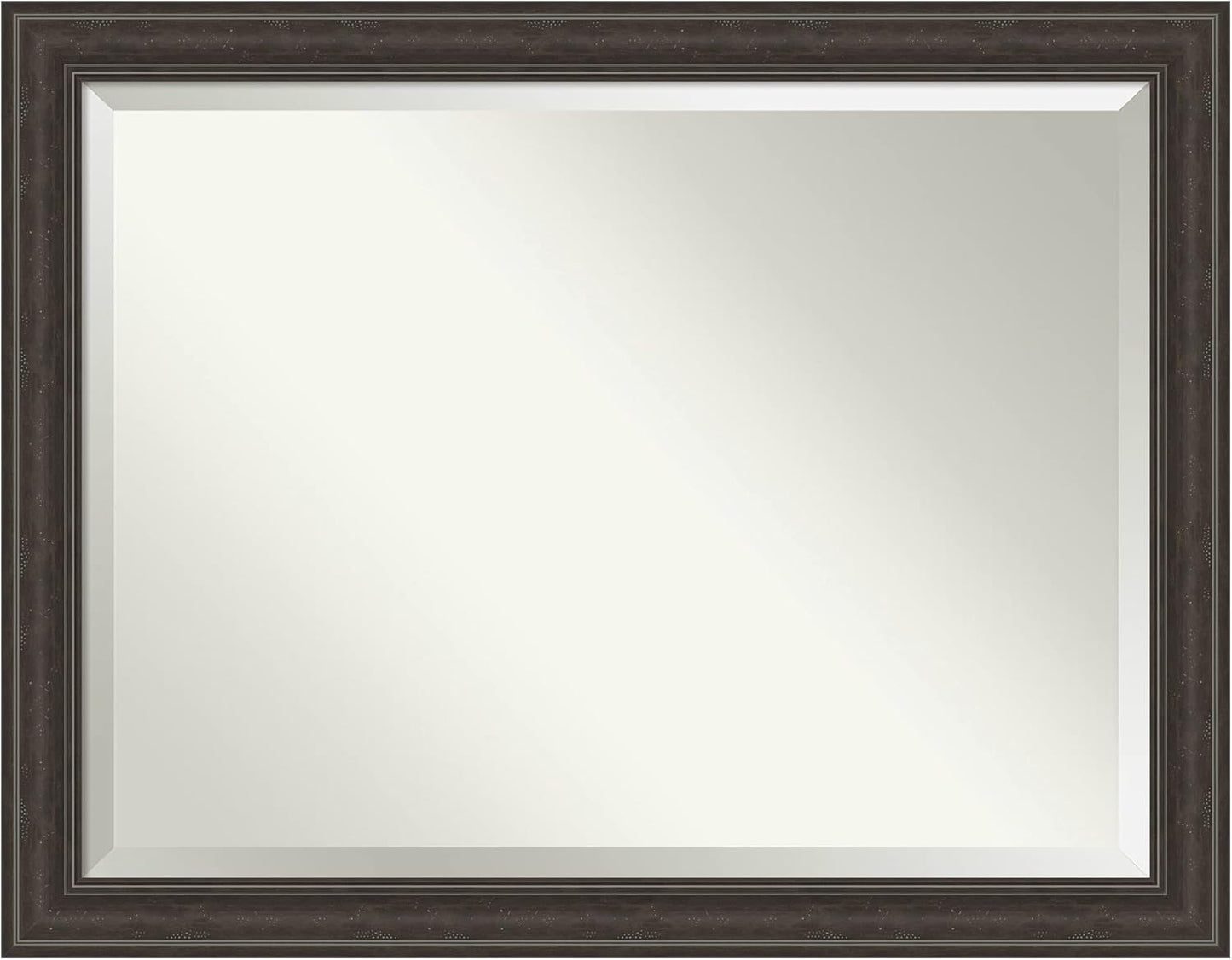 Amanti Art Brown Bathroom Mirror for Over Sink, 36x46 Shipwreck Greywash Rectangle Vanity Mirror, X-Large Traditional Frame, Hangs Horizonally and Vertically, Bathroom Wall Decor, Beveled Edge