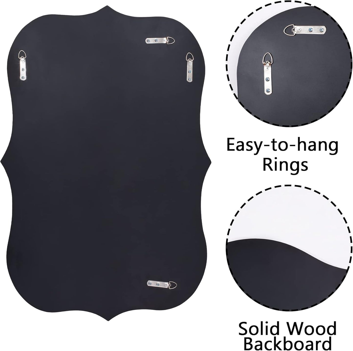 SHYFOY Antique Gold Mirrors for Wall Decor Decorative Wall Mirror Large 25" L x 36" W, Asymmetrical Wavy Accent Mirror with Scalloped Wood Frame, Bronze Farmhouse Traditional Mirror