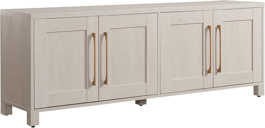 Henn&Hart Rectangular TV Stand for TV's up to 80" in Alder White, TV Stands for the Living Room