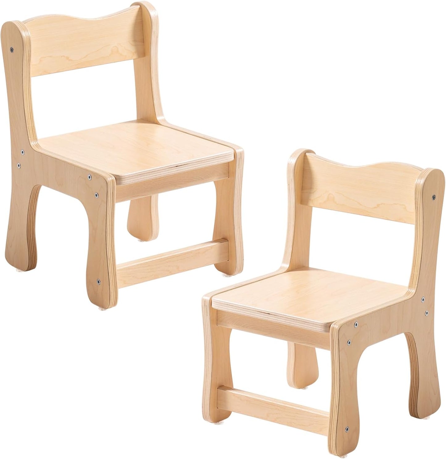 ROBOTIME Kids Wooden Chairs, 2-PCS Toddler Chairs for Table for Playroom, Children's Wooden Playroom Furniture, Kids Furniture for Eating, Reading, Playing