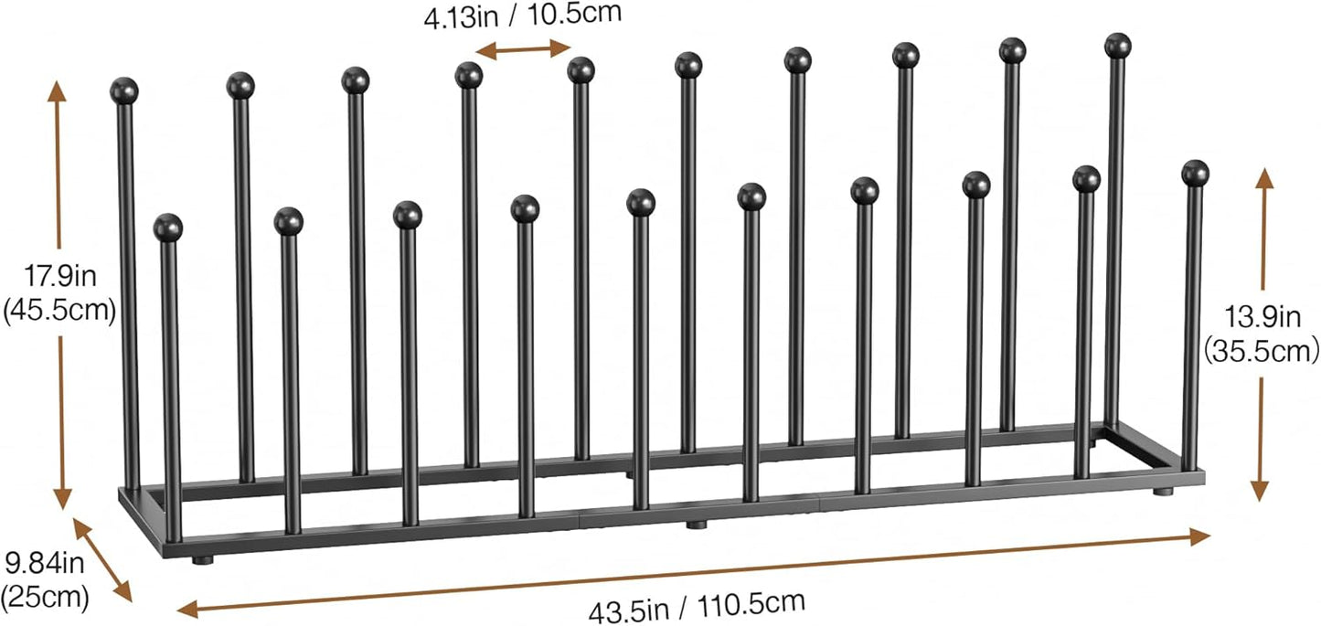 pickpiff Free Standing Shoe Racks - Black Metal Boot Rack Organizer Tall Boots for Dorm Room, Closet, Entryway, Bedroom, Patio Outdoor, Hallway, Black, Shoe Storage Fit for 10 Pairs