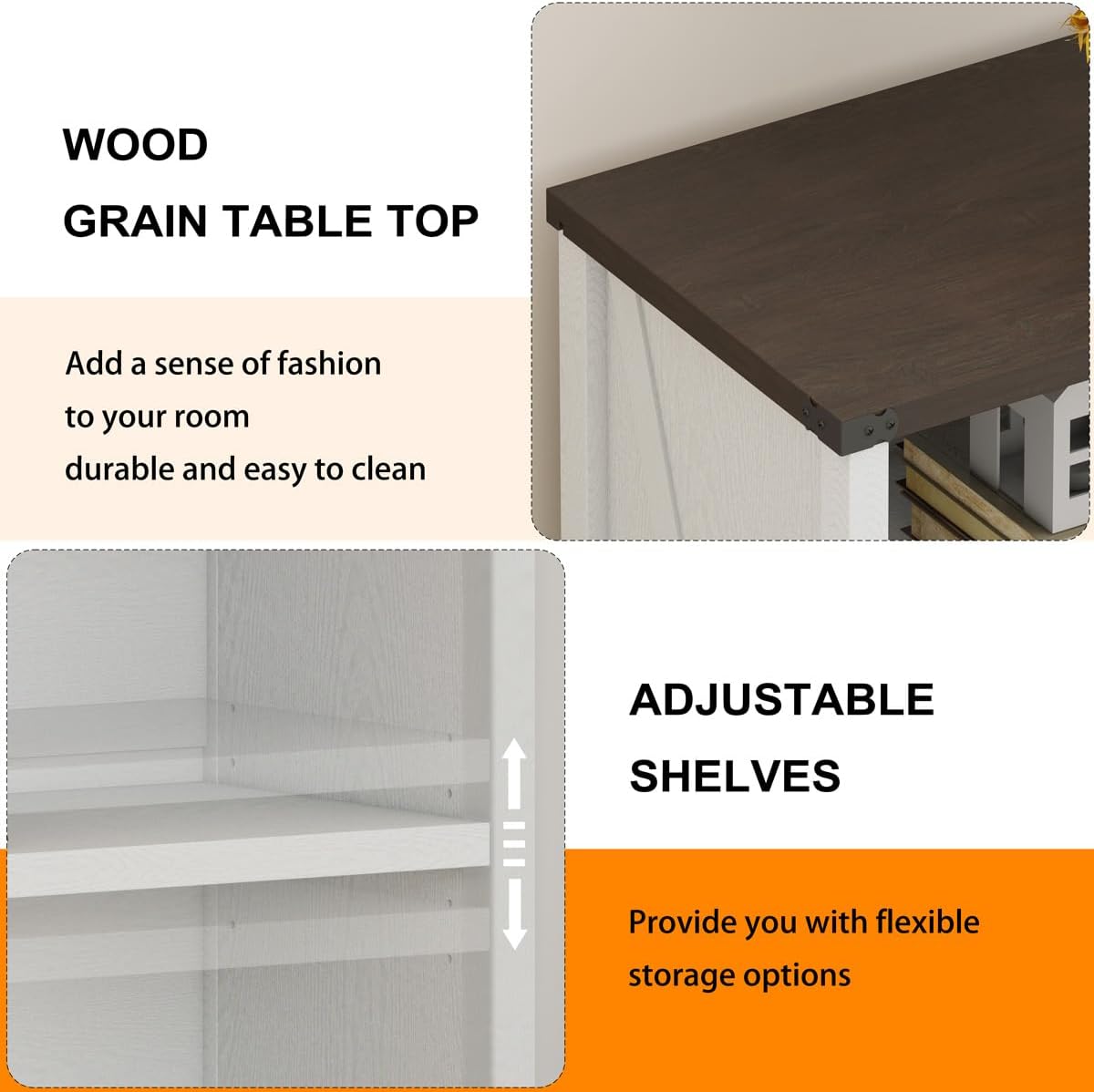 BON AUGURE Small Bookshelf for Small Space, 3 Tier Bookcase, Farmhouse Wood Low Book Case, Short Storage Book Shelf for Home Office, Living Room, Bedroom (White Oak and Walnut Brown)