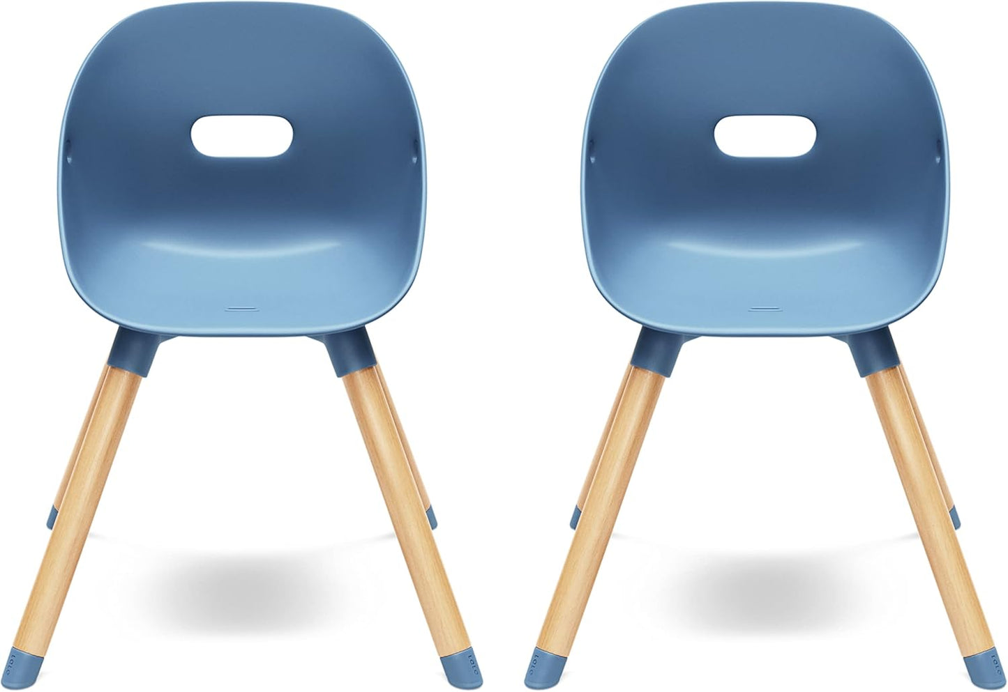 Lalo The Play Chair, Wooden and Non-Toxic Plastic Kids and Toddler Chair - Sturdy Bucket Seat and Easy to Clean Kids Chair with up to 200 lb. Weight Capacity, Set of 2 - Blueberry