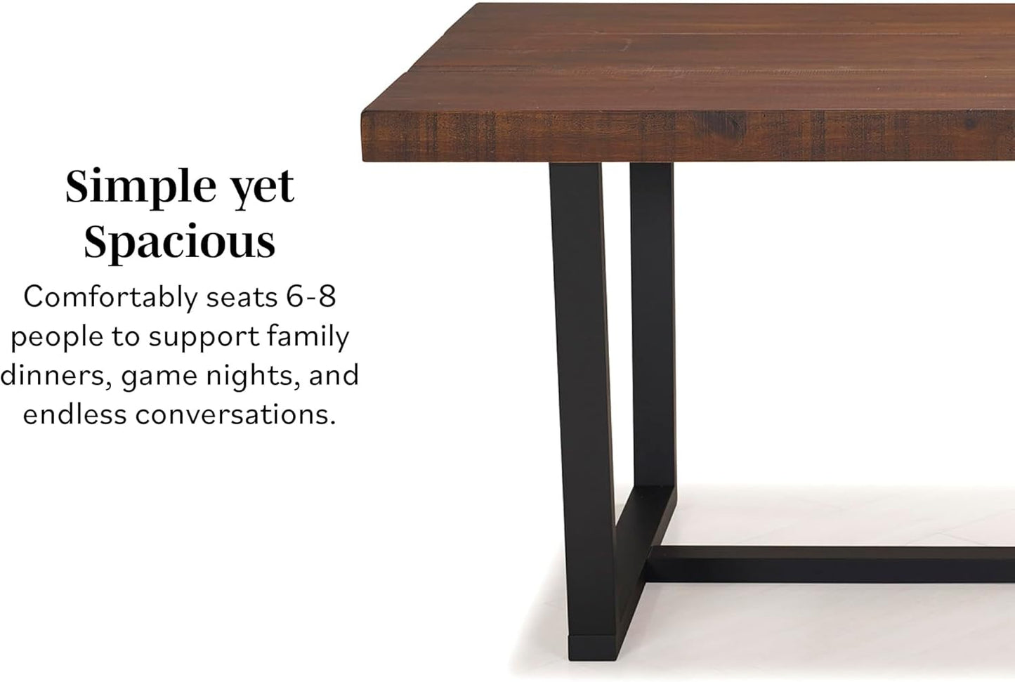 Walker Edison Durango Distressed Solid Wood Dining Table, 72 Inch, Mahogany