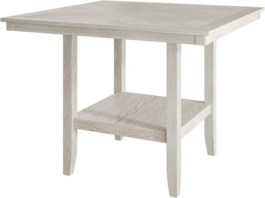 Solid Wood Dining Table, Part of Dining Table Set- Mix and Match Table, Chair, and Bench Sold Separately for Dining Room, Kitchen, Grey