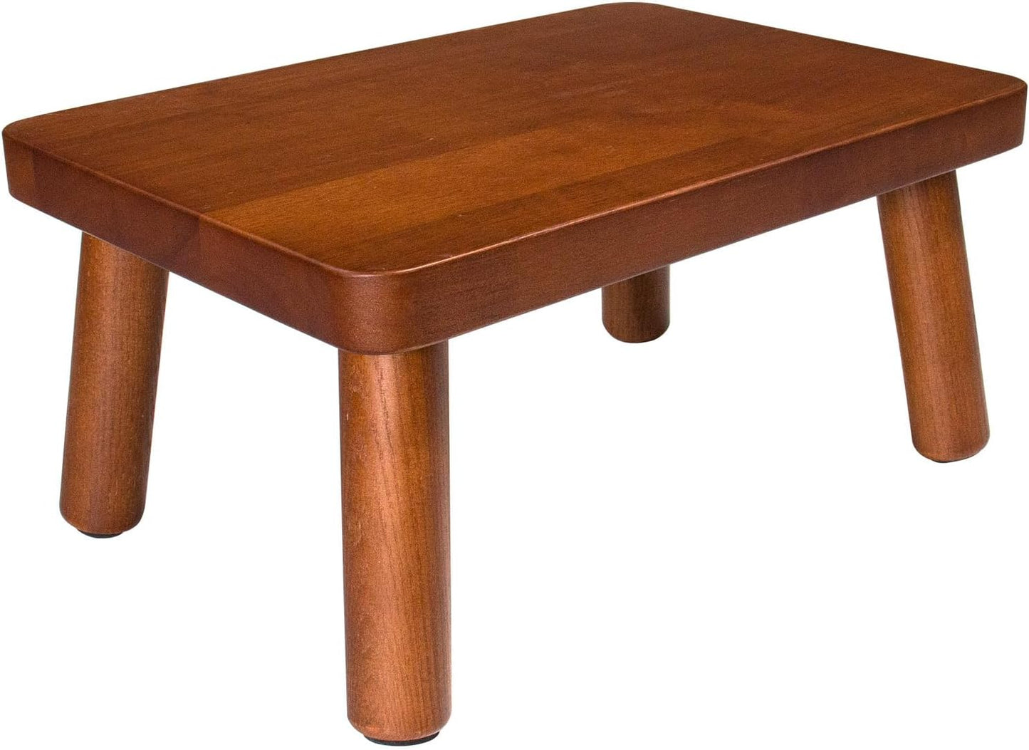 Wooden Step Stool, Foot Stool with Non-Slip Mat, One Step Stool, Small Stool for High Beds, Office, Bedroom, Bathroom (Brown, Small)