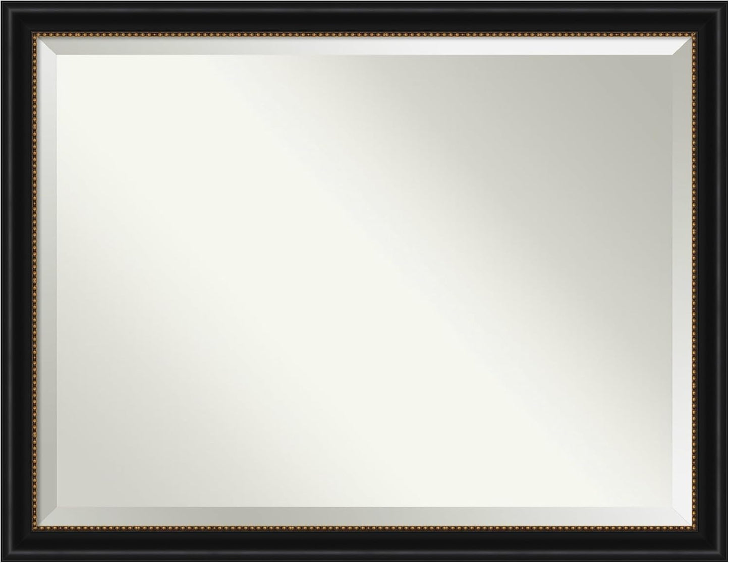 Amanti Art Black Bathroom Mirror for Over Sink, 34x44 Manhattan Black Rectangle Vanity Mirror, X-Large Traditional Frame, Hangs Horizonally and Vertically, Bathroom Wall Decor, Beveled Edge