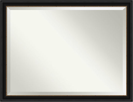 Amanti Art Black Bathroom Mirror for Over Sink, 34x44 Manhattan Black Rectangle Vanity Mirror, X-Large Traditional Frame, Hangs Horizonally and Vertically, Bathroom Wall Decor, Beveled Edge