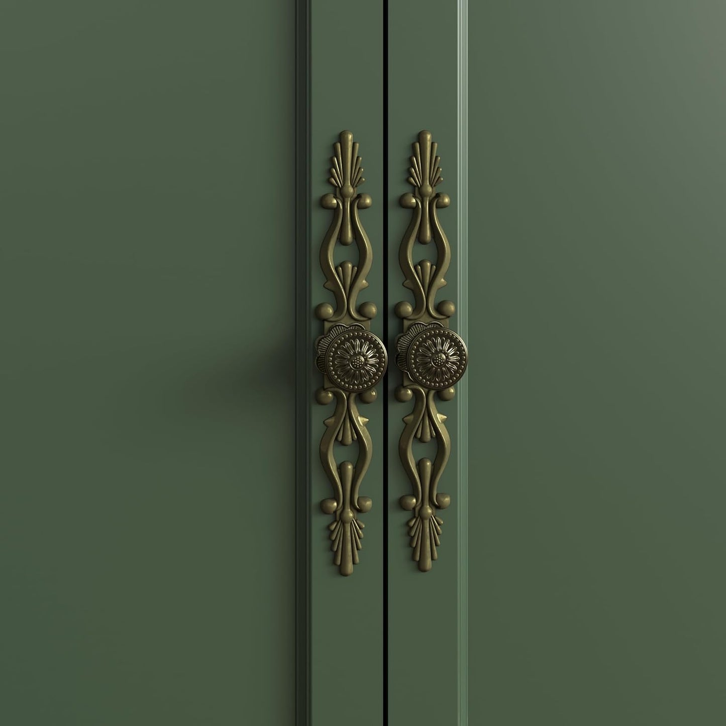 Large Sideboard Buffet Cabinet with Storage: 58'' Modern Credenza Buffet Table Coffee Bar Wine Bar Storage Sideboard with 4 Doors for Dining Room Living Room (Forest Green)