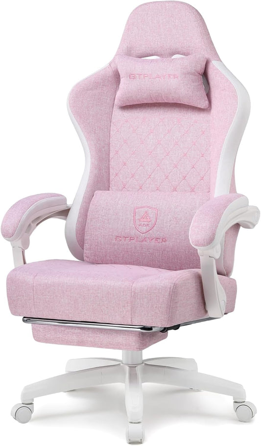 GTPLAYER Gaming Chair, Computer Office Chair with Pocket Spring Cushion, Linkage Armrests and Footrest, High Back Ergonomic Computer Chair with Lumbar Support Task Chair with Footrest