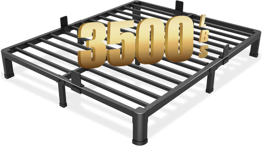 FUIOBYVV 6 Inch California King Bed Frame with Round Corner Edge Legs 3500 lbs Metal Heavy Duty Steel Slats Support No Box Spring Needed Platform Noise Free Easy Assembly