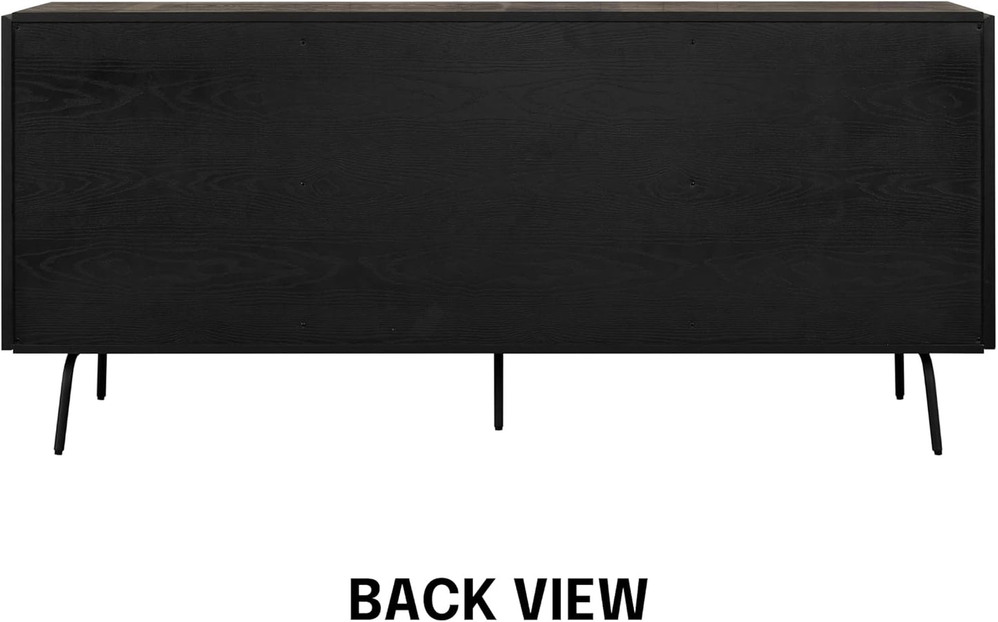 NTC Veil Sideboard with 2 Doors and 3 Drawers, Buffet Cabinet with Vertical Groove Design and Metal Legs, Storage Cabinet for Living Room, and Entryway, Effortless Assembly - Burnt Black