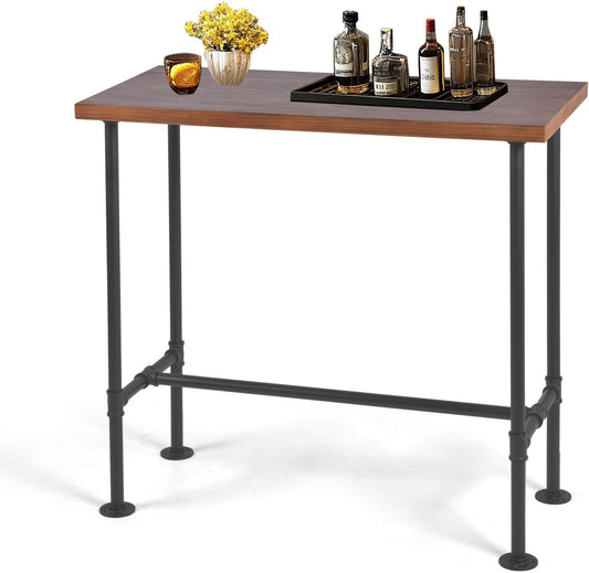 Rustic Dinner Table for Kitchen Dining Room 41.3inch Height Industrial Rectangle Bar Table Farmhouse Narrow Pub Table Vintage Display Stand in Hallway