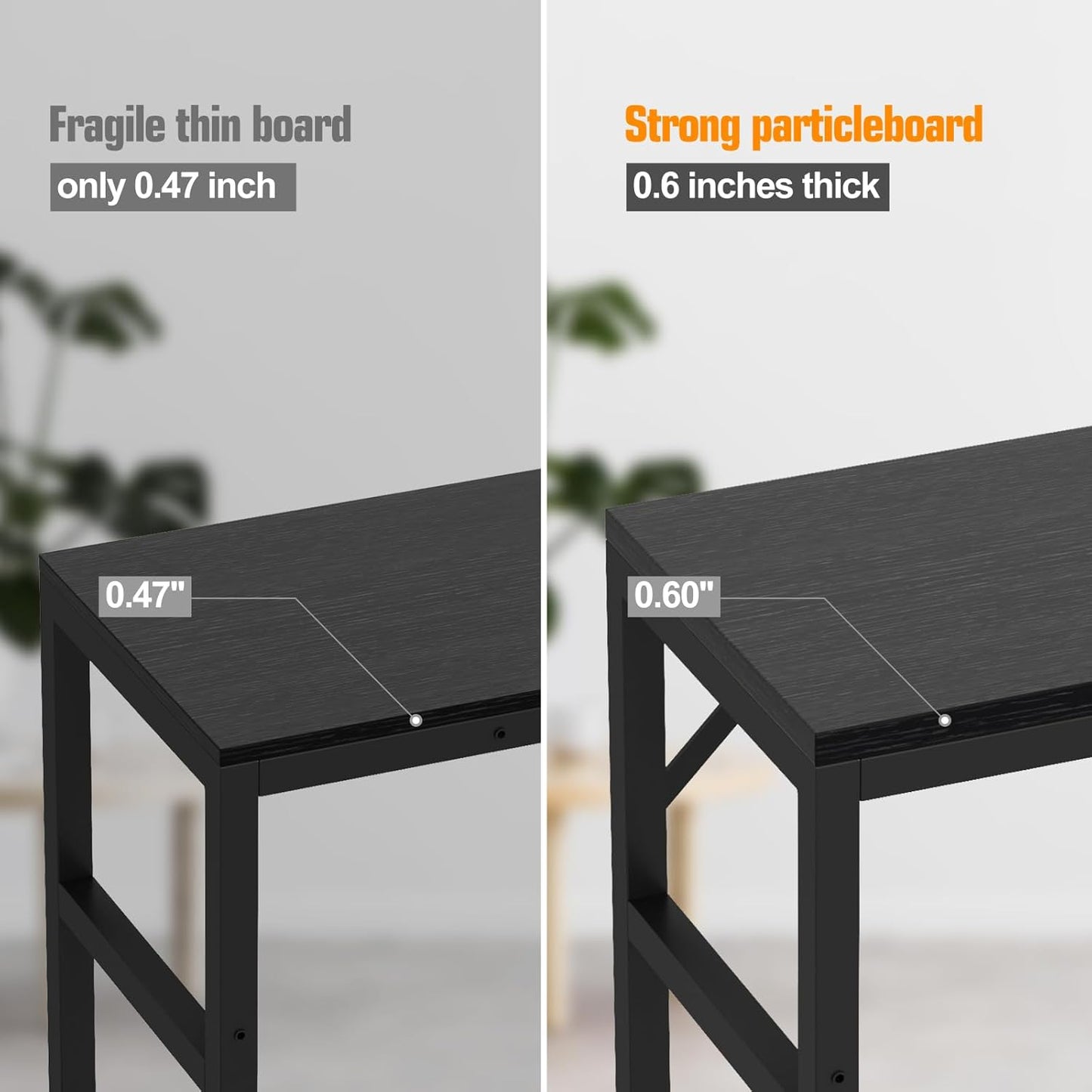 Narrow Console Table for Entryway - 2 Tier, 29.5” Entryway Table with Shelf, Industrial Thin Sofa Table with 2 Support Bar, Display Tables for Living Room, Bedroom, Foyer, Black