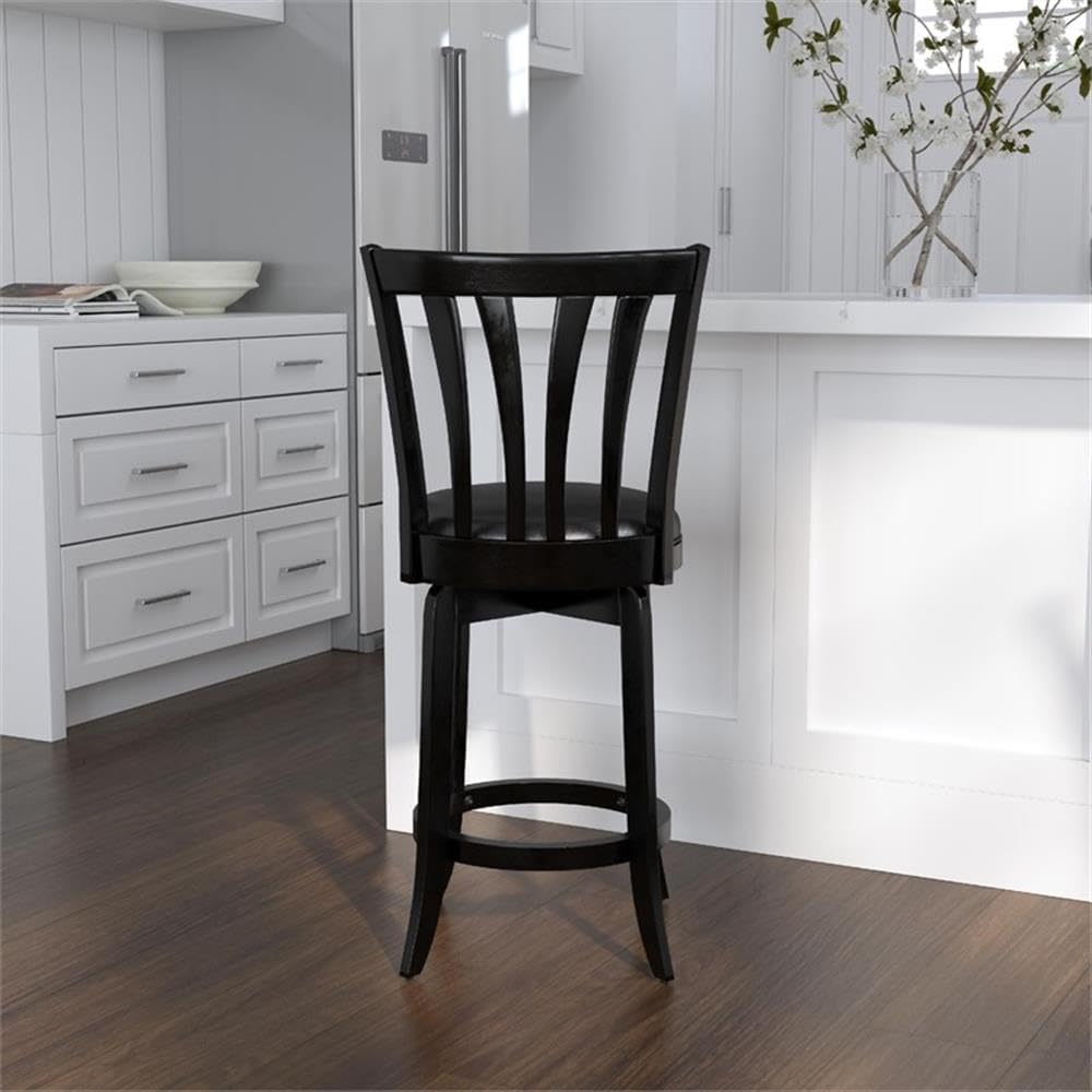 Hillsdale Savana Wood Kitchen Counter Height Stool, 29.5" High, Black