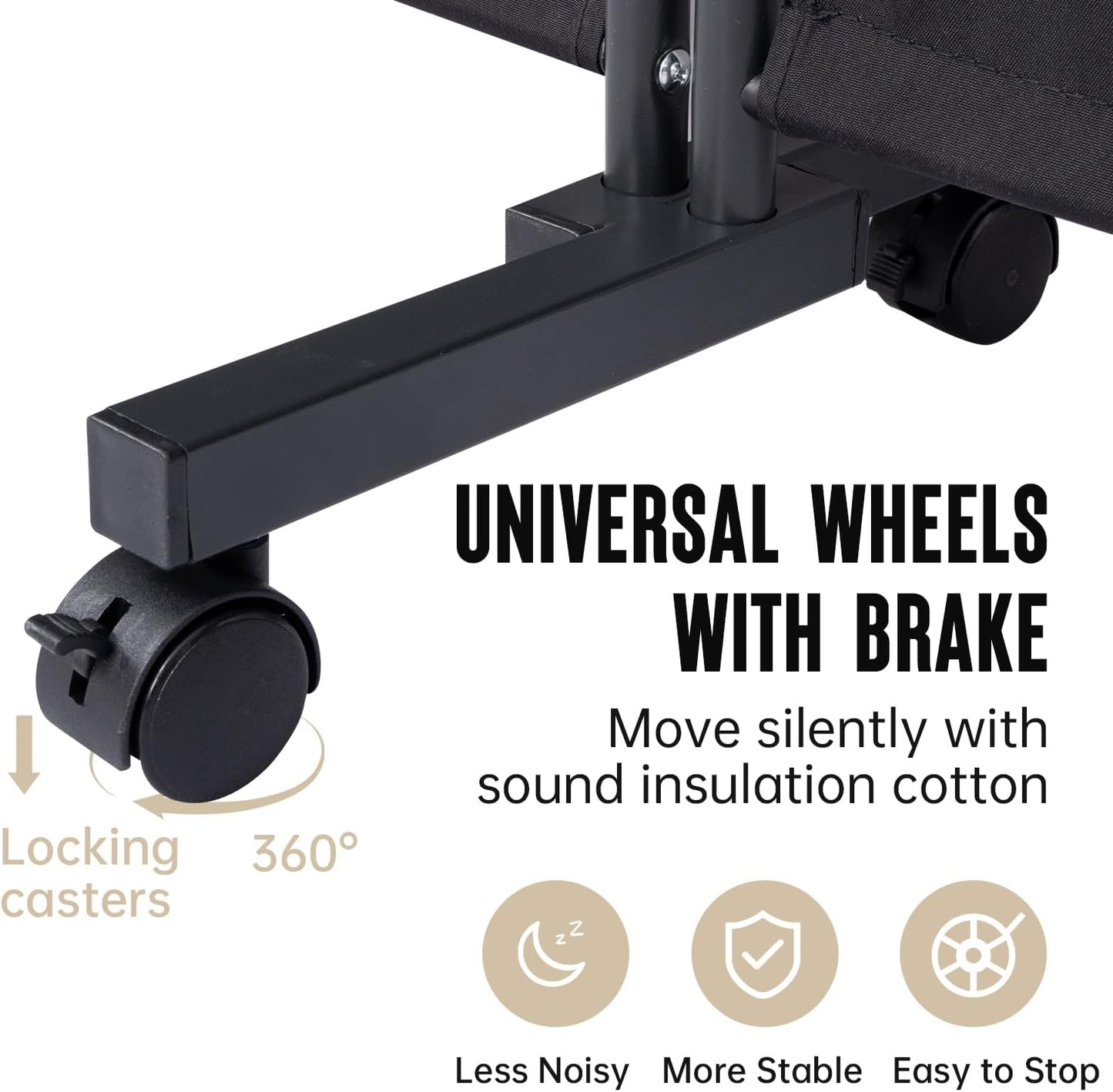 Room Divider 6 Panel Room Dividers/Wheels, Fabric Room Divider Panel for Office Room Partitions and Dividers, Portable Partition Wall Divider for Room Separation, Privacy Screen (Black, Wheel-22'')