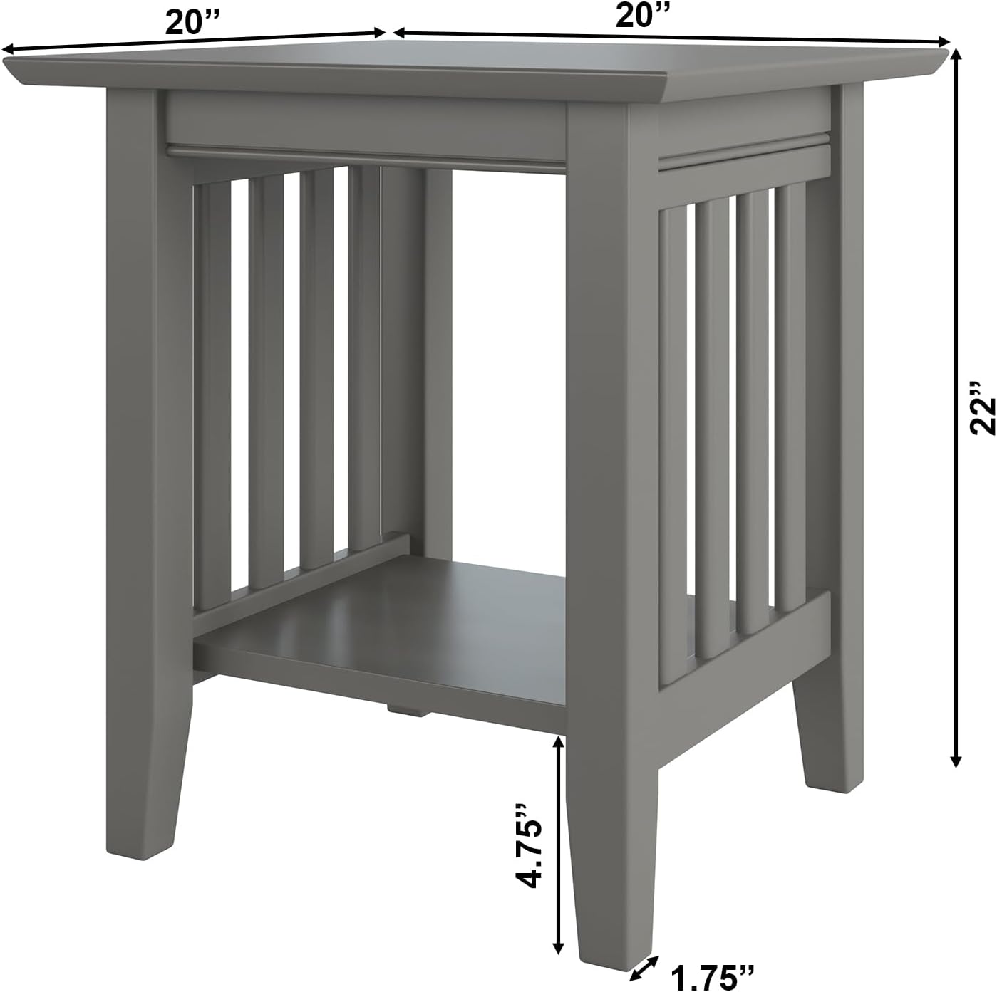 AFI, Mission End Table, Grey