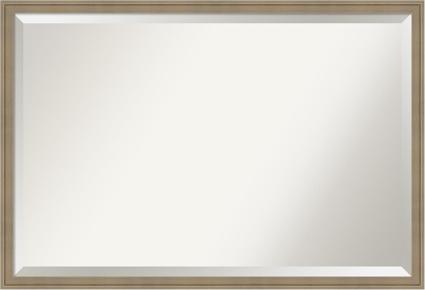 Amanti Art Brown Bathroom Mirror for Over Sink, 26x38 Florence Light Brown Rectangle Vanity Mirror, Large Casual Frame, Hangs Horizonally and Vertically, Bathroom Wall Decor, Beveled Edge from WI, USA