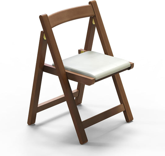 Premium Solid Wood Folding Chair – Nordic Style Padded Seat, Space-Saving, Portable, for Dining Room, Office, Event & Outdoor Use