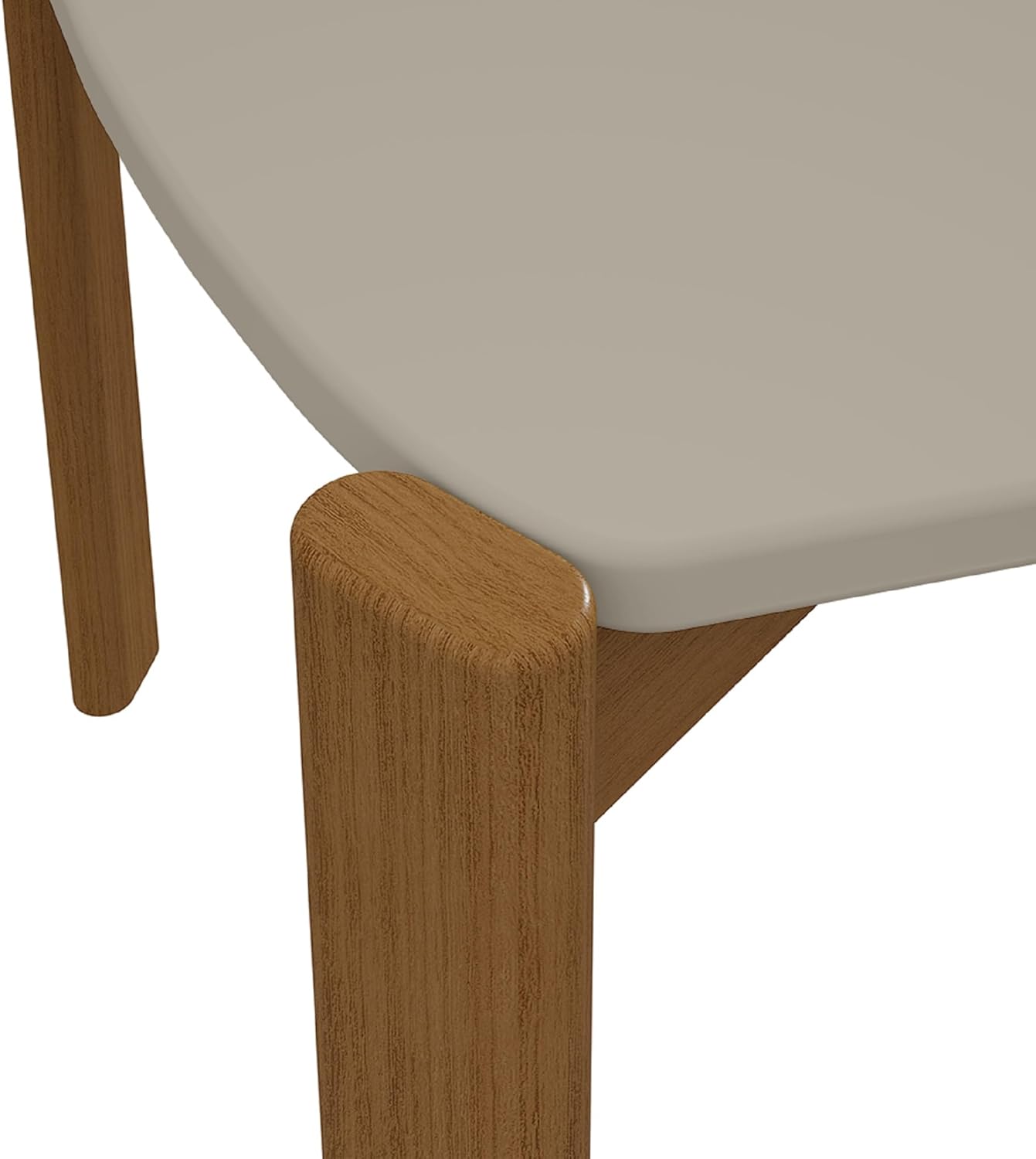 Manhattan Comfort Gales 47-Inch Mid Century Modern Dining Table for 2-4 Person, Unique Minimalist Home Furniture with Solid Eucalyptus Wood Legs, Off White