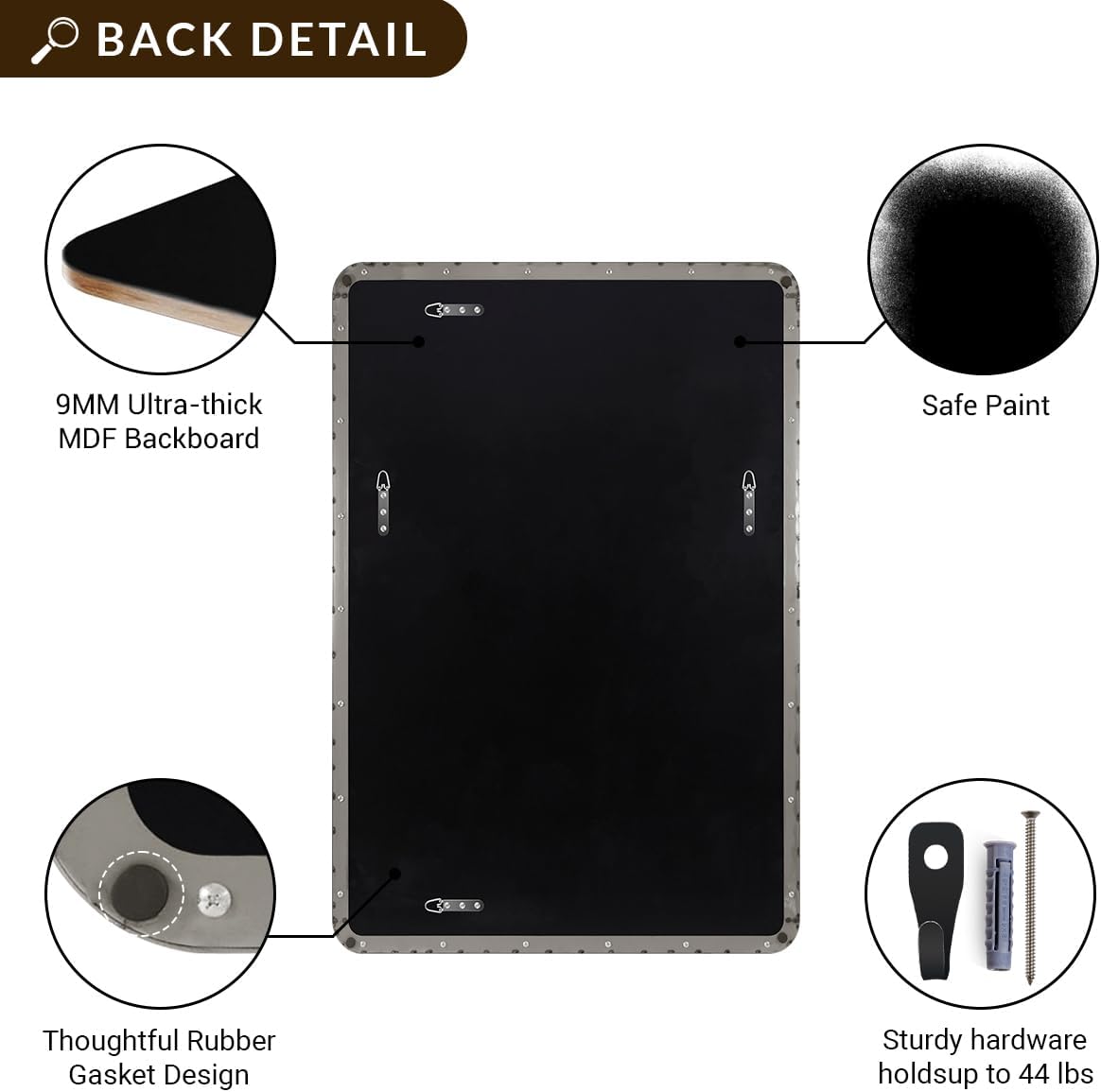 ANDY STAR Chrome Bathroom Mirrors for Over Sink, 30x55 Inch Polished Silver Mirror for Wall, Rectangular Metal Framed Vanity Mirror -Modern Clean Design with Superior Stainless Steel Frame