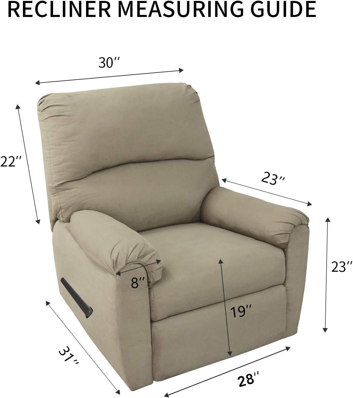 PureFit Reversible Sofa Cover Water Resistant Recliner Couch Cover, Machine Washable Furniture Cover with Adjustable Strap for Dogs, Pets (Recliner, Peacock Blue/Ivory)