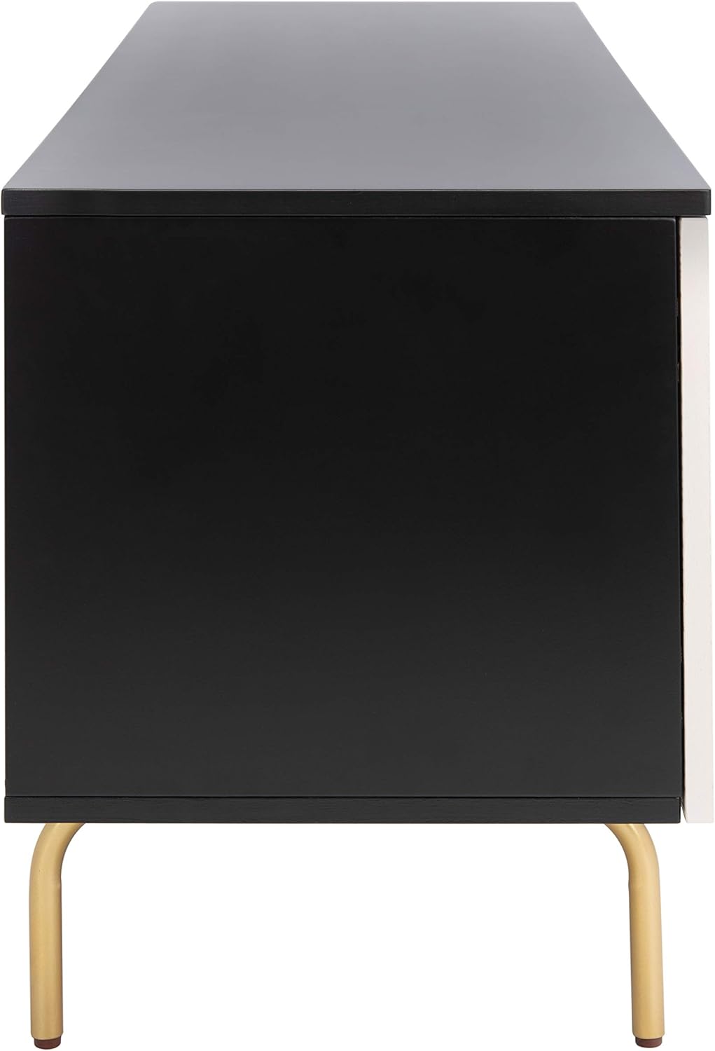 SAFAVIEH Genevieve TV Stand for up to 65" Flatscreen – Black & White Washed Finish, Mid-Century Modern Storage Cabinet, Entertainment Media Console (MED5000B)