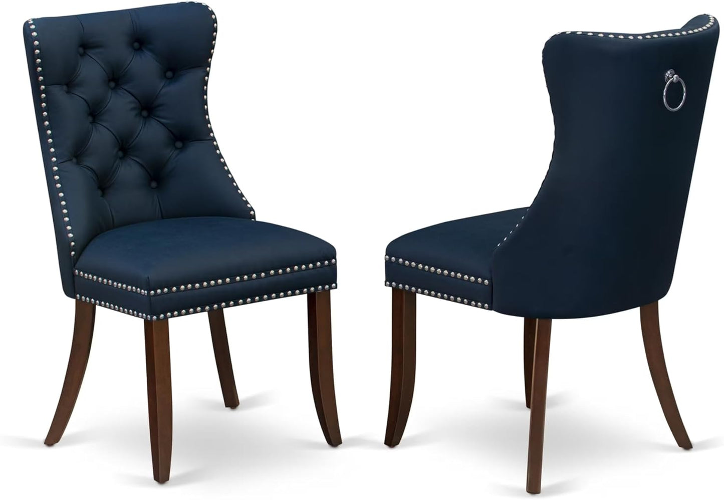 East West Furniture DODA9-LWH-24 9 Piece Kitchen Table Set Includes a Rectangle Dining Table with Butterfly Leaf and 8 Polyester Fabric Padded Chairs, 42x78 Inch, linen white