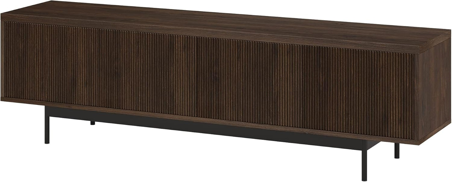 Henn&Hart Rectangular TV Stand for TV's up to 75" in Warm Brown, for Home, Living Room, Bedroom, Entertainment Room, Office