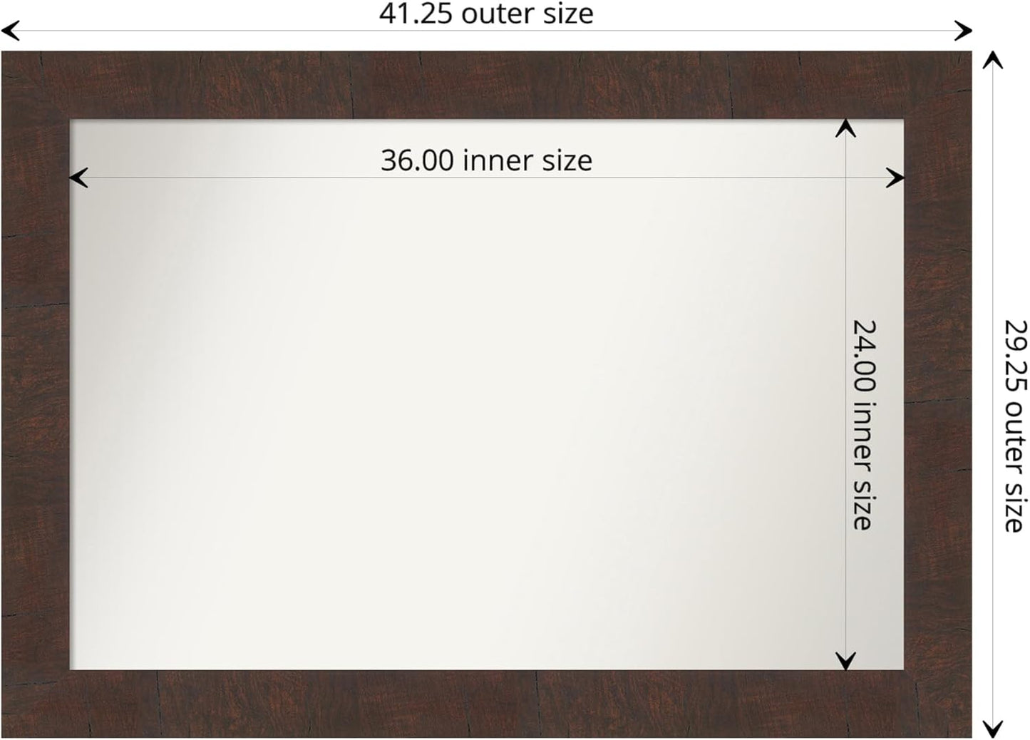 Amanti Art White Bathroom Mirror for Over Sink, 28x40 Wedge White Rectangle Vanity Mirror, Large Modern Frame, Hangs Horizonally and Vertically, Bathroom Wall Decor, Non-Beveled Edge from WI, USA