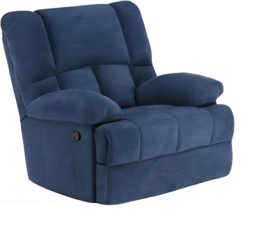 Oversized Rocker Recliner Chair, Wide Rocker Chair with Adjustable Backrest Footrest, Oversized Recliner for Adults, Reclining Sofa for Living Room, Navy