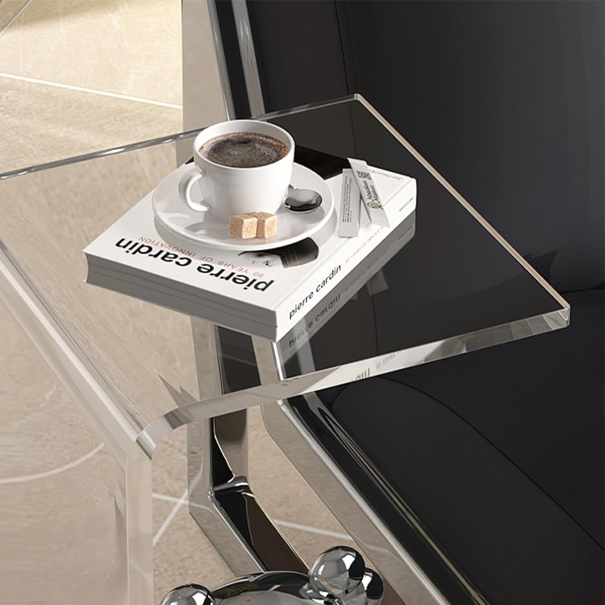 Acrylic 24" Small Table-Multipurpose Modern Furniture for Use as Lap desks, Acrylic Side Table or End Table in Living Rooms, Bedrooms and Offices