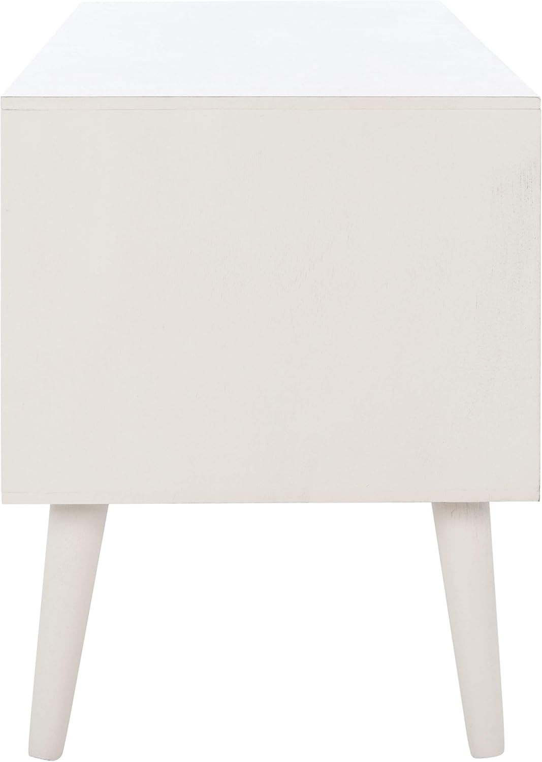 SAFAVIEH Sorrel TV Stand for up to 55" Flatscreen – Distressed White, 2 Doors with Interior Storage, 2 Open Shelves, Entertainment Media Console (MED5701A)