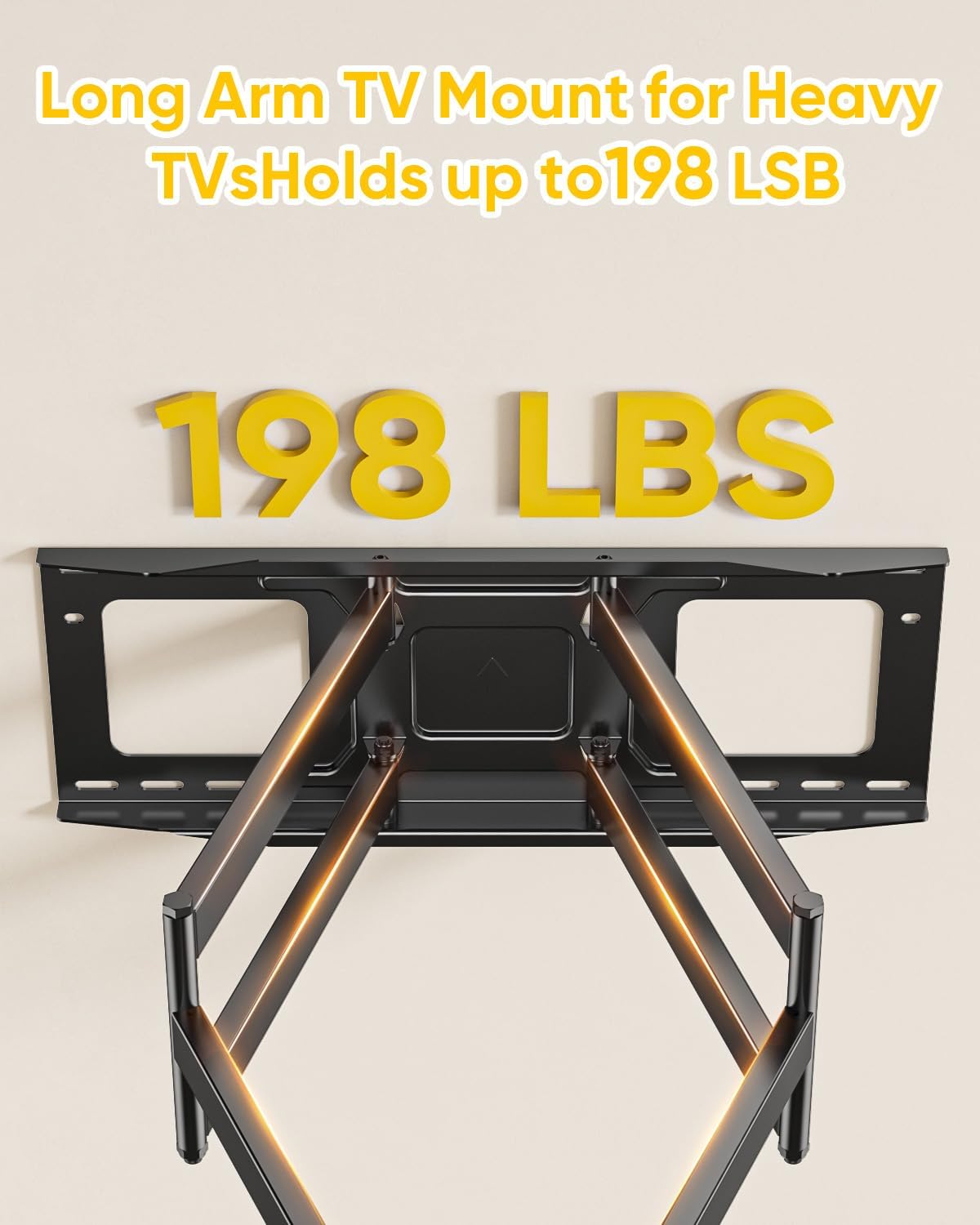 FORGING MOUNT Long Arm TV Wall Mount with 36" Extension Dual Articulating Full Motion TV Mount Bracket for 50"-90" Flat Curved TVs, Easy Install on 16" 24" Studs Max VESA 600x400mm up to 198lbs