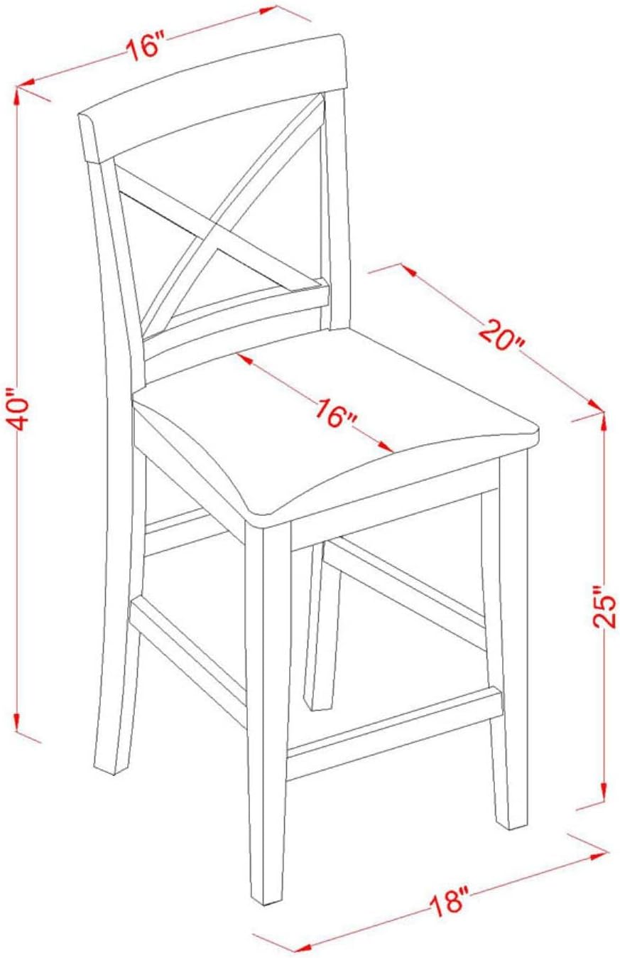 East West Furniture YAPB5-OAK-C 5 Piece Kitchen Counter Height Dining Table Set Includes a Rectangle Dining Room Table and 4 Linen Fabric Upholstered Chairs, 30x48 Inch, Oak